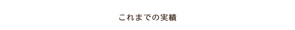 これまでの実績